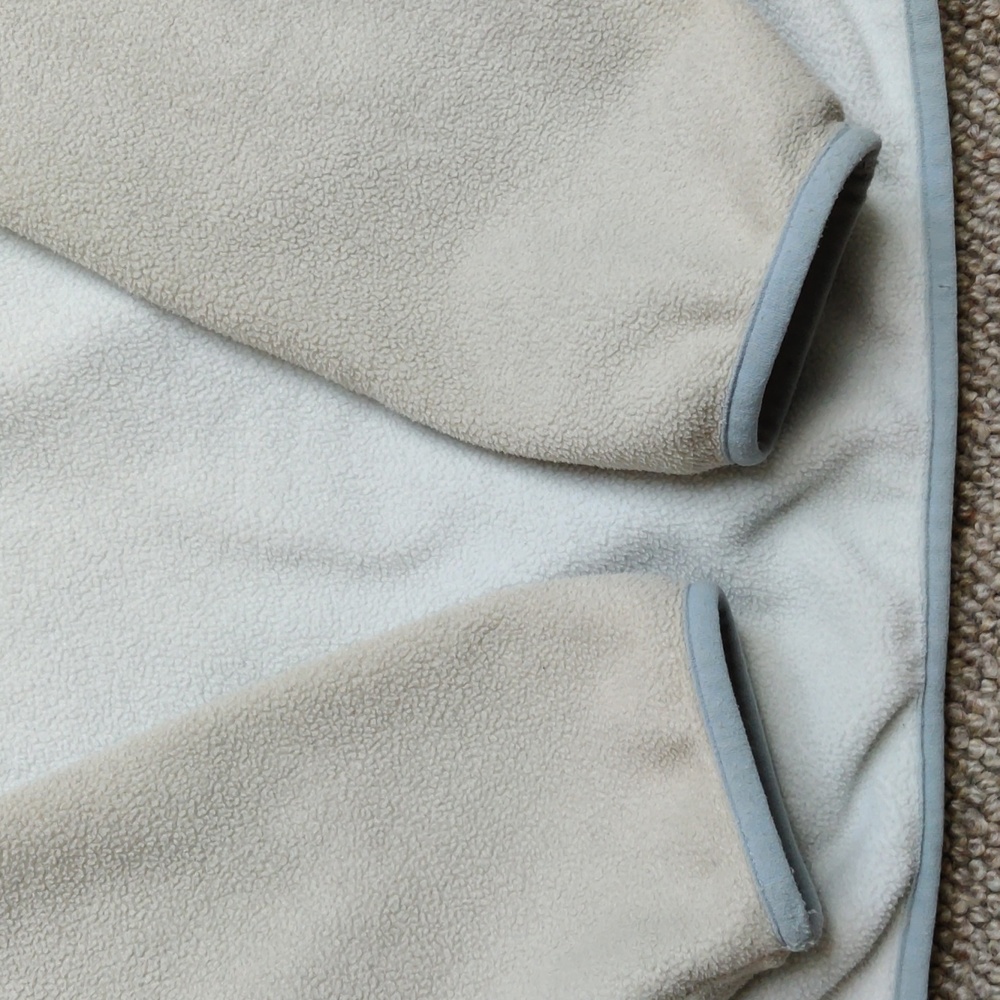 Patagonia Snap-T Synchilla fleece pullover sweater in white, beige and silver, M - Picture 9 of 13